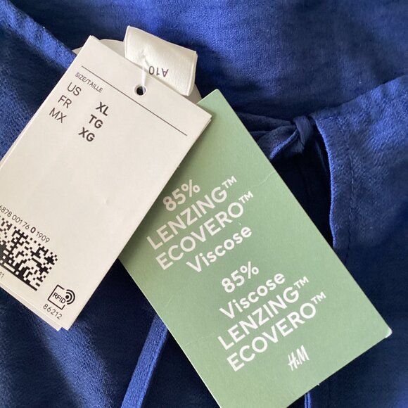 H&M blue sundress, size XL, NEW WITH TAGS (Runs Big) - Picture 6 of 8